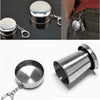 75ml Stainless Steel Collapsible Travel Mug - Folding Glass Shot Cup for Camping, Water, Juice (Silver, Portable)
