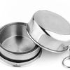 75ml Stainless Steel Collapsible Travel Mug - Folding Glass Shot Cup for Camping, Water, Juice (Silver, Portable)
