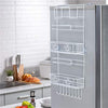 Decorlay Metal Self-Adhesive Fridge Side Rack - Multi-Layer Floating Shelf, Tissue Holder & Kitchen Organizer