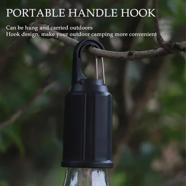 Solar Rechargeable Camping Light Bulb - USB-C, 3 Modes Warm White, Hanging Tent Lamp for Hiking & Emergencies