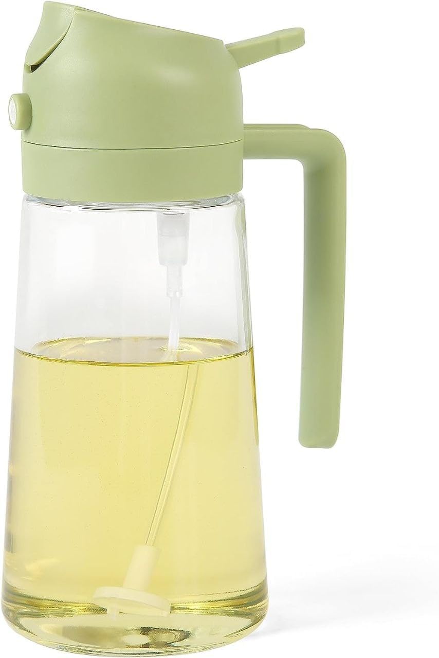 Kitchen Hack Oil Sprayer – 2-in-1 500ml Glass Dispenser for Olive Oil, BBQ, Air Fryer & Salads