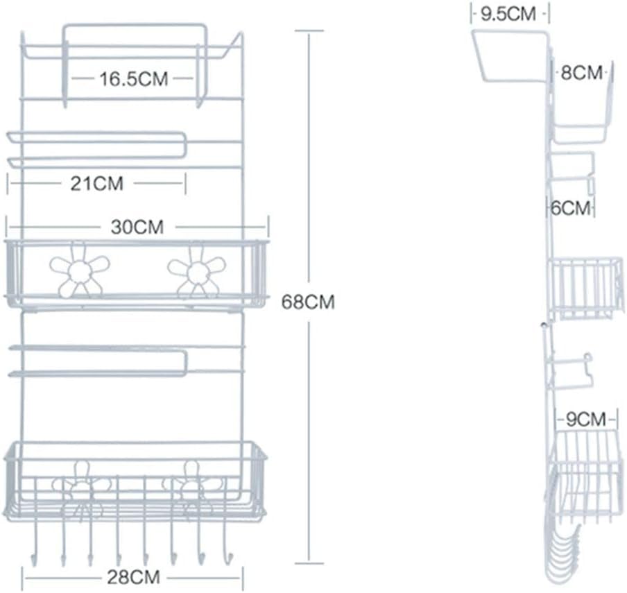 Decorlay Metal Self-Adhesive Fridge Side Rack - Multi-Layer Floating Shelf, Tissue Holder & Kitchen Organizer