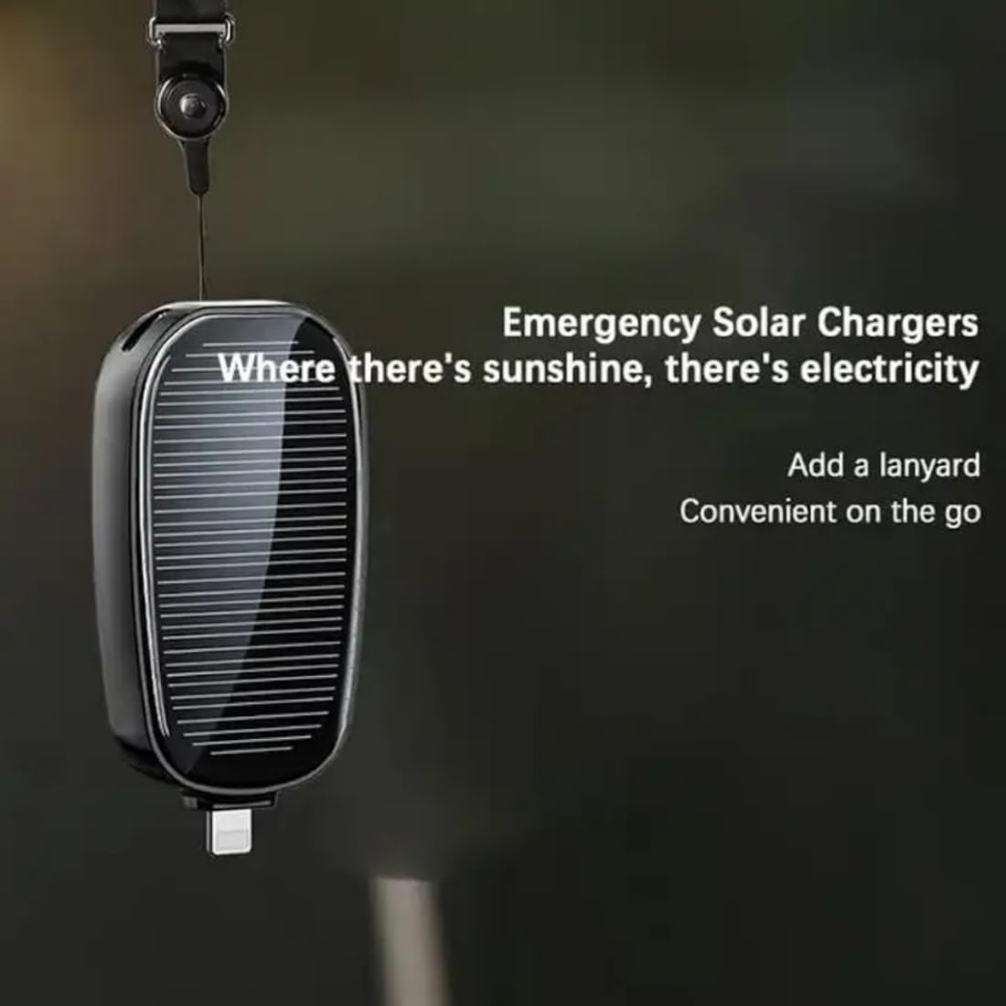 1500mAh Solar Power Bank Keychain - Portable Solar Charger with Carabiner, Type-C for Phones (Emergency Backup)