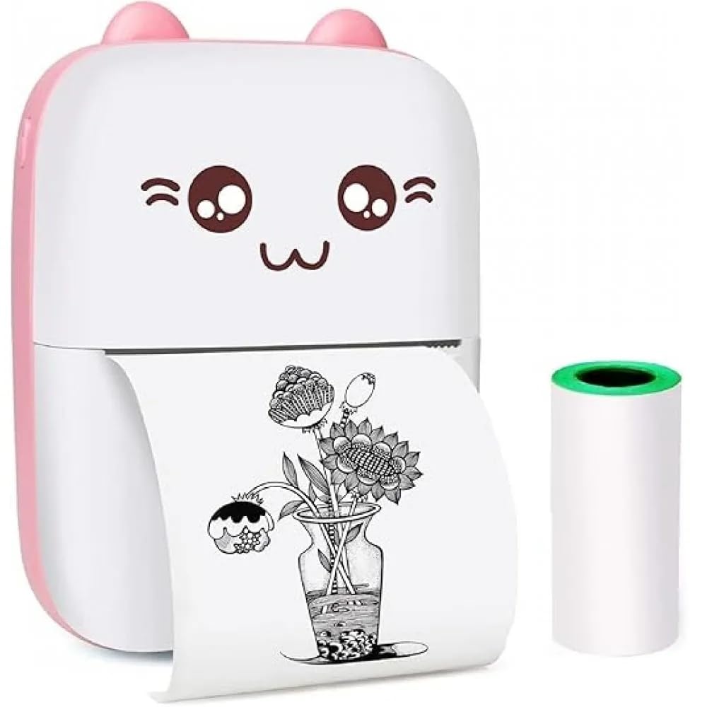 Mini Pocket Printer – Inkless Bluetooth Thermal Printer for iOS/Android, Perfect for Photos, Journals & Kids' Gifts