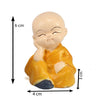 Buddha Monk Set of 4 Statue Figurines Home Decor Items, Decorative Items for Home, Showpiece Cute Mini Idol for Car Dashboard Table Top Decoration Item Living Gift