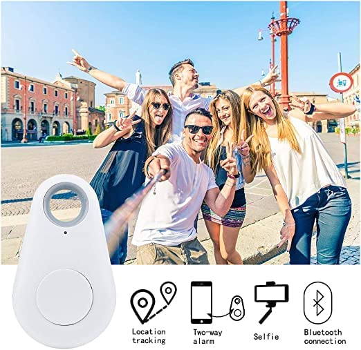 GPS Smart Tracker Key Finder - Anti-Lost Locator for Keys, Pets, Kids, Luggage, Wallets with Alarm & Selfie Remote