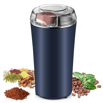 Electric Spice & Coffee Grinder, 200W Stainless Steel Mixer Grinder for Masala & Herbs Grinding Machine for Dry Item, Push Button Control (1, Blue, 200 ml)