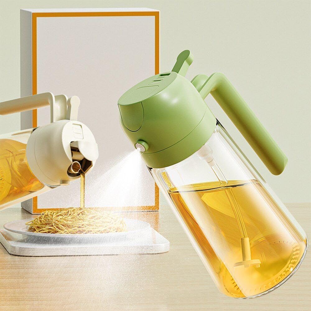 Kitchen Hack Oil Sprayer – 2-in-1 500ml Glass Dispenser for Olive Oil, BBQ, Air Fryer & Salads
