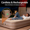 Twin Air Mattress with Built-in Cordless Pump - Removable Lithium Battery, Quick Self-Inflate, Portable for Camping, Guests, Home