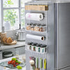 Decorlay Metal Self-Adhesive Fridge Side Rack - Multi-Layer Floating Shelf, Tissue Holder & Kitchen Organizer