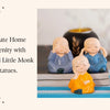 Buddha Monk Set of 4 Statue Figurines Home Decor Items, Decorative Items for Home, Showpiece Cute Mini Idol for Car Dashboard Table Top Decoration Item Living Gift