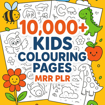 10,000+ Coloring Pages Mega Bundle PLR Kids & Adults