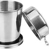 75ml Stainless Steel Collapsible Travel Mug - Folding Glass Shot Cup for Camping, Water, Juice (Silver, Portable)