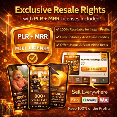 2400+ PLR MRR Viral AI Reels Baby, Cat, Asmr Digital Download Mega Bundle