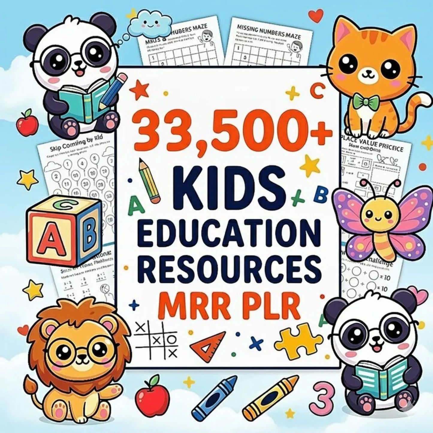 10,000+ Coloring Pages Mega Bundle PLR Kids & Adults