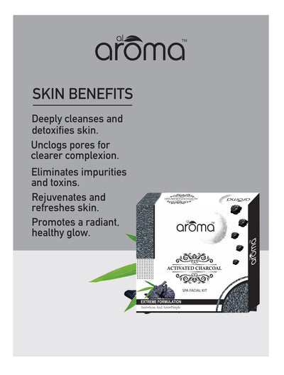 Alaroma Activated Charcoal Spa Facial Kit — Deep Detox & Purifying Treatment for All Skin Types (125 gm & 290 gm)