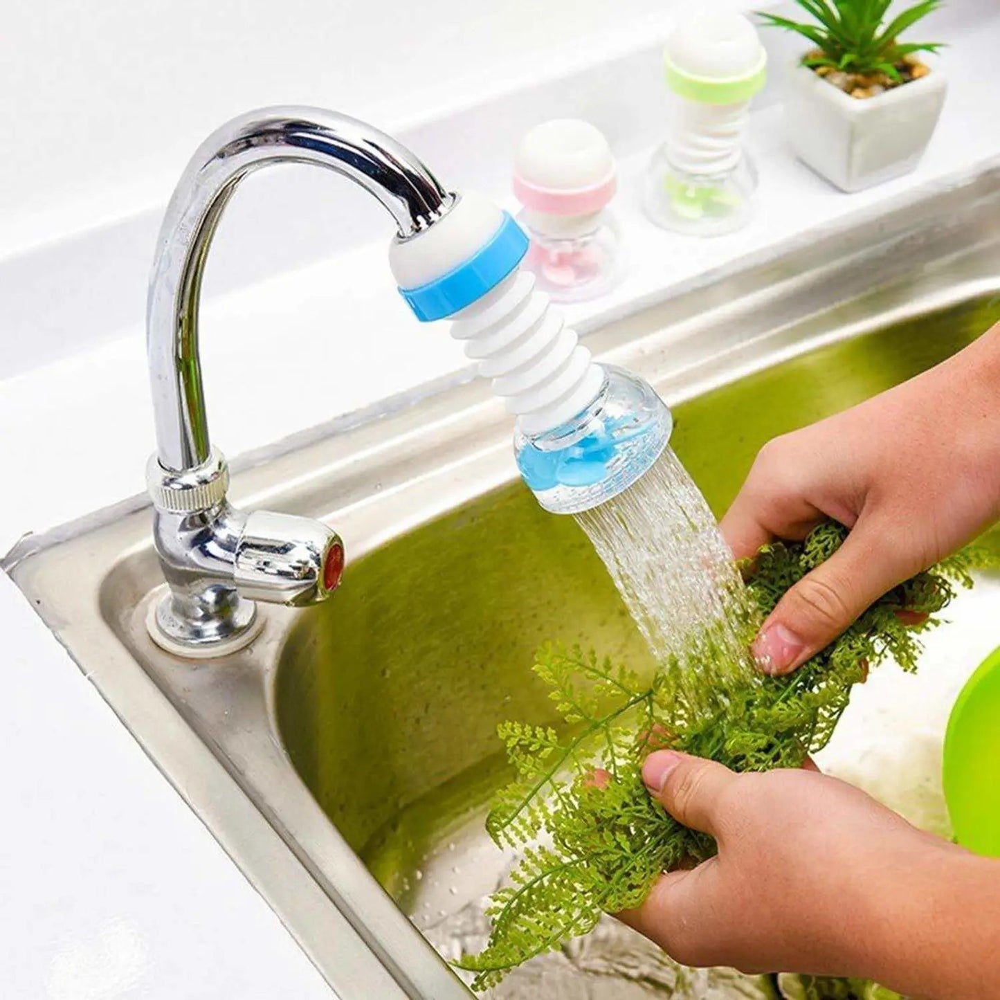 Water Faucet for Kitchen Sink 360 Rotating Water Saving Adjustable Splash Regulator Multicolor
