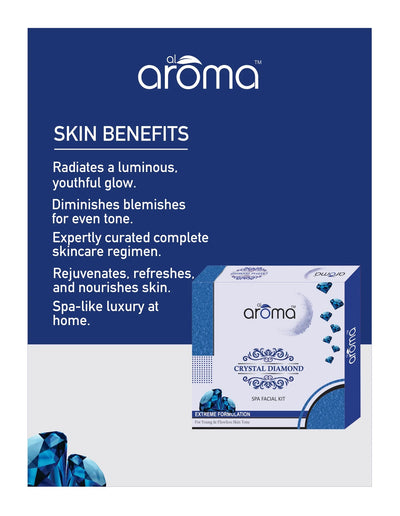Alaroma Crystal Diamond Spa Facial Kit — Instant Glow & Skin Polishing Treatment for All Skin Types (125 gm & 290 gm)