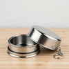 75ml Stainless Steel Collapsible Travel Mug - Folding Glass Shot Cup for Camping, Water, Juice (Silver, Portable)