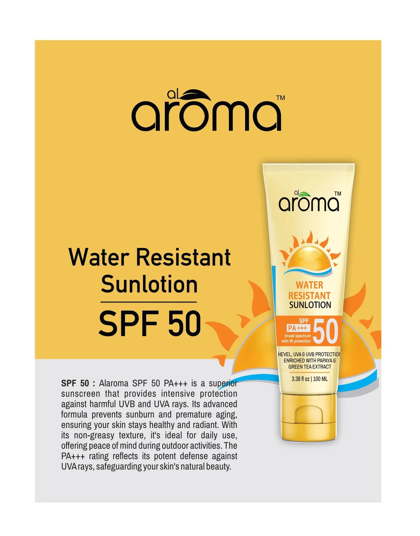 SPF 50 PA+++ Sunscreen Lotion — Ultra-Light, Powerful UV Protection for All Skin Types (100 ML)