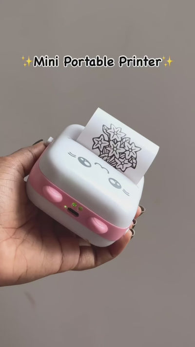 Mini Pocket Printer – Inkless Bluetooth Thermal Printer for iOS/Android, Perfect for Photos, Journals & Kids' Gifts